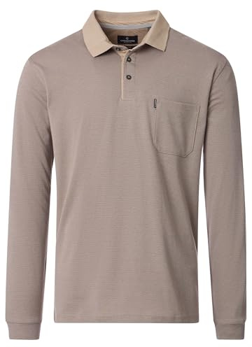 CASAMODA Polo-Shirt Langarm Uni Hellbraun 4XL