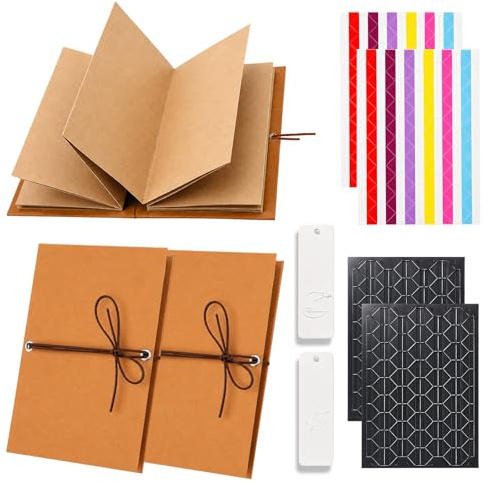 Bilderalbum, 8Teile Set mit 2 Kleinformaten 18x12 cm Fotobuch zum Selbstgestalten, DIY Fotoalbum Hochzeit und Reise, Memory Book für besondere Anlässe