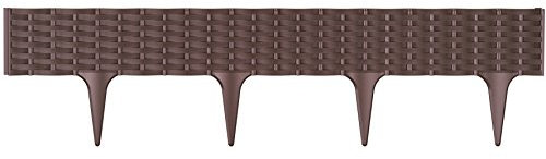 3,9m Gartenpalisade Rattan Rasenkante Beetumrandung Beeteinfassung Beetabgrenzung Farbe Braun Palisade Mähkante Beetzaun