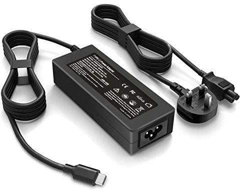 SiKER 45W USB C Laptop Charger Compatible with HP Acer Samsung Asus Dell, UK Power Cord
