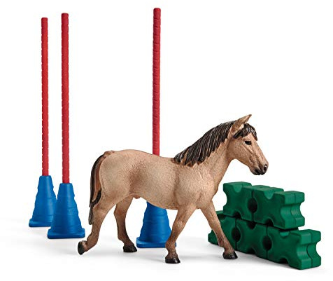Schleich Farm World | Pony Slalom 42483 | Spielset ab 3 Jahren | 12 Teile | Set mit Figuren, vielen Funktionen und zahlreichem Zubehör | schleich Bauernhof Spielfigur | Geschenk für Jungen und Mädchen