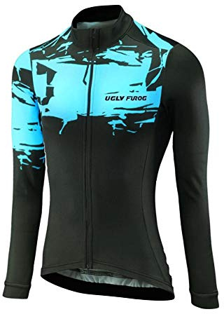 UGLY FROG Neueste Radtrikot, Mode Damen Radsport, Langarm Thermal Vlies, Winter, Winddicht Schnell Trocknend Gemütlich FLVX07F