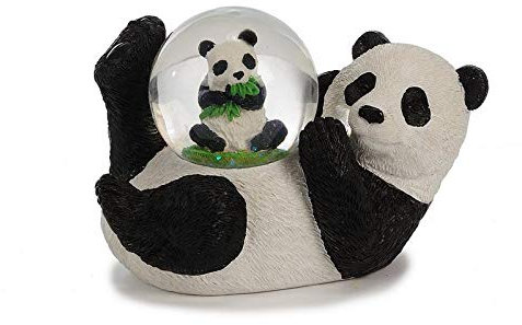 Euro Souvenirs Glitzerkugel Panda liegend, Schneekugel Tier Tiere Pandabären Pandabär Schneekugeln