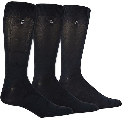 CHAPS Supersoft Pattern Crew Socks Lot de 3 paires de chaussettes Supersoft pour homme, Noir, Taille de la chaussure:37.5-46