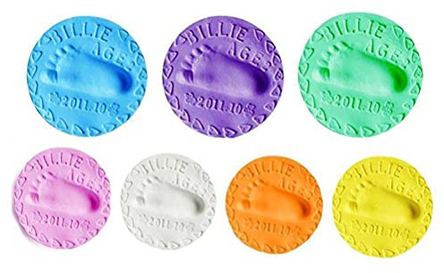 Baby Handabdruck Fußabdruck Andenken Kit - DIY Babypflege Hand Fuß Stempelkissen Handabdruck Fußabdruck Fingerabdruck Weicher Ton Flauschiger Schaumstoff Zubehör Kinder
