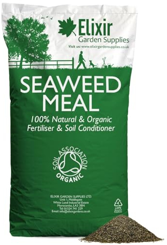 Elixir Gardens | Organic Seaweed Meal Fertiliser/Soil Improver | 500g - 25kg Available in a Bag or Tub | 20kg Bag