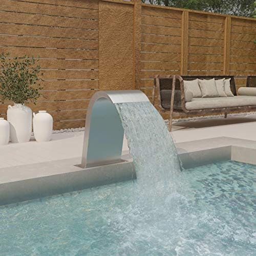 Catherinol Pool-Wasserfall, Wasserschwall, Wasserspiel, Aquafall, Wasserfallschale, 50x30x60 cm Edelstahl 304