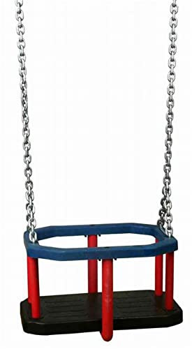 Schaukelsitz Babysitz aus Gummi mit 3m Ketten verzinkt, Kettensatz, Baby-Schaukelsitz, Kleinkindschaukel