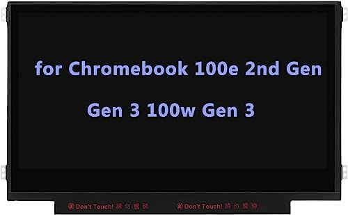 11.6 Screen Replacement for Lenovo 100e Chromebook 2nd Gen/Gen 3 100w Gen 3 4 81QB 81M8 81MA 82Q3 82J7 82J8 82UY 82V0 82HY 82J0 LCD LED Display Panel 1366x768 30 Pin (Side Brackets Non Touch)