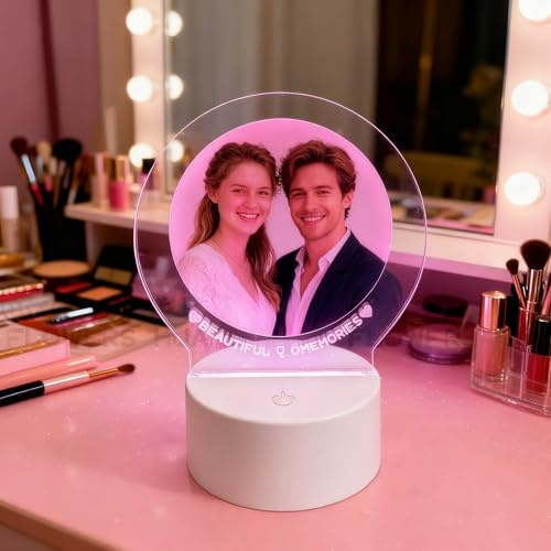flowers Hua Personalisierte Geschenke Foto Lampe Fotogeschenke Bilder Personalisiertes Nachtlicht für Frauen Geschenk Weihnachten Valentinstag zum Jahrestag Geschenk (Stil 12)