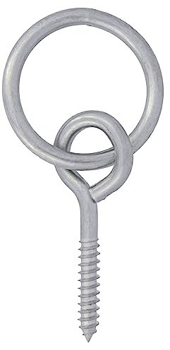 Amig - Ring mit Öse | Ring Ø7 x 50 mm, Haken Ø6,8 x 55 mm | Befestigung zum Anbringen an Wand oder Decke | Schraubspitze | Zum Aufhängen und Befestigen von leichten Gegenständen | Verzinkter Stahl.