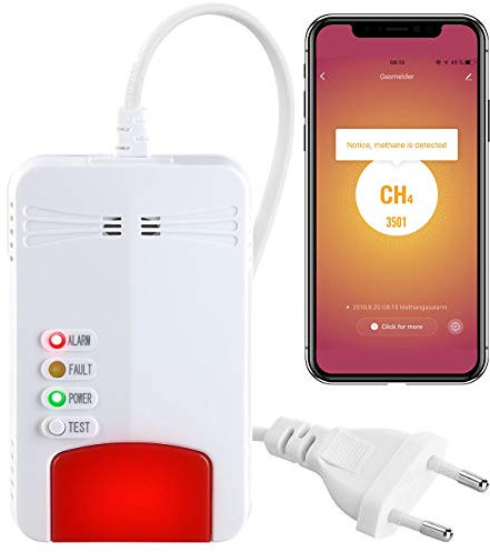 VisorTech Gasmelder mit App: Smarter Multi-Gasmelder für haushaltsübliche Gase, Versandrückläufer (Gas Alarmanlage, Gasleckalarm, Netzteil Tester)