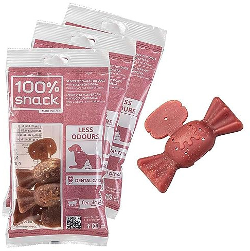 Ferplast Dog Snack Natural Dog Snack Oral Hygiene Small Size Order Control with Yucca Extract 3 Pack Kit 225g