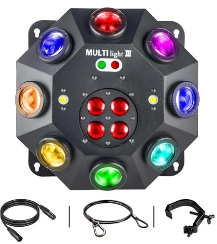 Moving Head Light, 150w RGBW 4in1 LED DJ Stage Lights, Infinite Rotation DJ Lights with Sound Activated for Wedding DJ Party and Live House