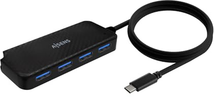AISENS - A109-0716 - Hub USB 3.1 USB-C, USB-C/M-4Xtipo A/H, Negro, 60Cm