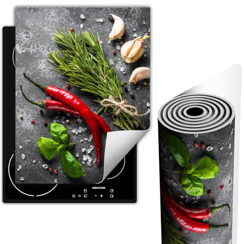 Herdabdeckplatte Einteilig Ceranfeld Abdeckplatte 40x52 cm für Induktion Kochfeld Abdeckung Vinyl Rutschfest Aufrollbar – zusätzliche Arbeitsfläche Küche platzsparend