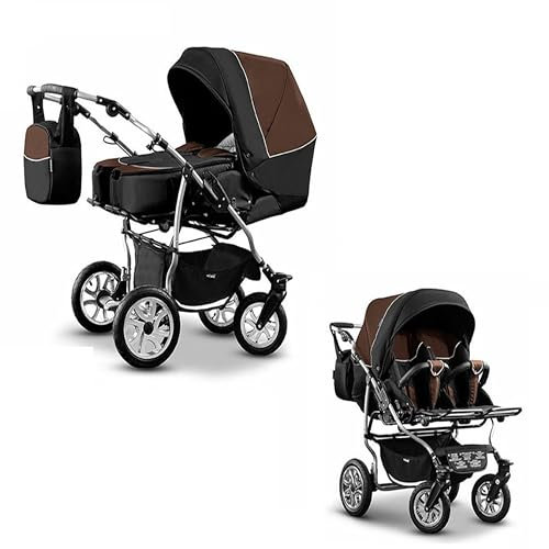 Zwillingskinderwagen 2 in 1 City Twin inkl. Sportsitze - 15 Teile - in 19 Farben