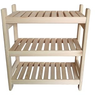 Stolarstwo Wochnik S.C. Holzregal Standregal Modulares Regal Stapelbar Kellerregal Haushaltsregal Kiefer Breite 43 cm Lange 50 cm Höhe 45 Oder 60 cm 2 Oder 3 Einlegeböden (60x50x43 cm 3 Einlegeböden)