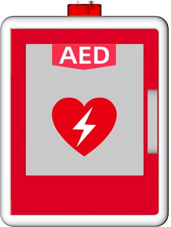AED-Defibrillator-Aufbewahrungsschrank, wandmontierte Defibrillationsalarmbox, Doppelschaltersteuerung, einstellbare Trennwandposition, Erste-Hilfe-Schrank, passend für die meisten AED-Modelle rot