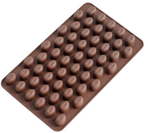 NHQ Molde Bombones Silicona,Molde Chocolate,Grano de Chocolate,Moldes Reposteria,Moldes Silicona Chocolate,55 Cavidades,Forma de Grano de Café,3D Moldes Chocolate Silicona