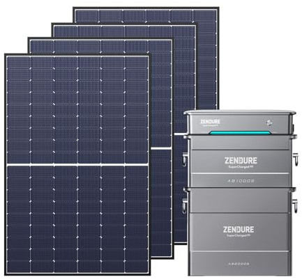 Zendure Solarflow Hyper 2000 avec AB1000S AB2000S Batterie 2 880Wh, avec Entrée Solaire 1800W, HUB Intégré(Unité de Contrôle Intelligente) et Micro Onduleur, Biface Panneau Solaire 2 236W