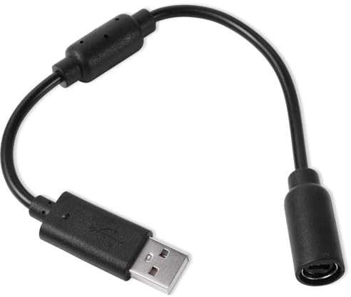 1pcs USB Breakaway Cable, USB Breakaway Cord Replacement for Logitech | Compatible with G920 G923 G27 G29 Driving Force Xbox 360 Controller Thrustmaster Ferrari 458 Spider Racing Wheel Cord（Blcak）