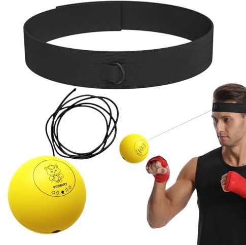 Box-Reflexball – Box-Trainingsgerät Stirnband – Kinder-Boxausrüstung – verstellbarer Gurt Boxball – tragbarer Kopf Boxball für Anfänger – Boxball für Zuhause, Büro, Fitnessstudio, Kinder