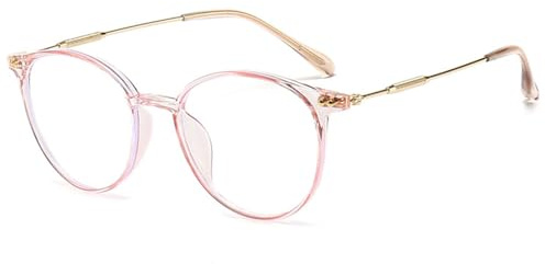 ABETOS Blaulichtfilter Runde Lesebrille Metall Damen Herren Leicht Mode Rundrahmen Oval Computer Lesehilfe Sehhilfe 0.0 +1.0 +1.5 +2.0 +2.5 +3.0