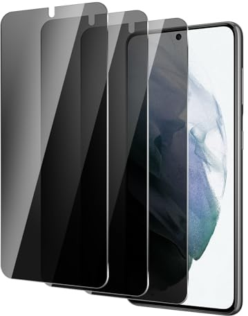 BIESHKJ 3 Stück Sichtschutz Schutzfolie für Samsung Galaxy S21, Anti-Spy-Hartglas, Gehärtetes Glas Displayschutz, 9H Schutzglas, Anti-Öl, Blasenfrei, Kratzfest