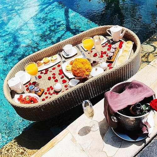 Swimming Pool Floating Tray Floating Serving Tray Table and Bar Oval Swimming Pool Floating Plate for Pool Beach Party Or Hot Tub Float Loung