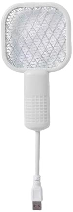 Raquette ÉLectrique Insecte - Tapette à Mouche, Raquette Anti-Moustiques -Tapette ÉLectrique Puissante Rechargeable Piège en De Sécurité à 5 Couches avec Lumière LED Et Taper-C pour