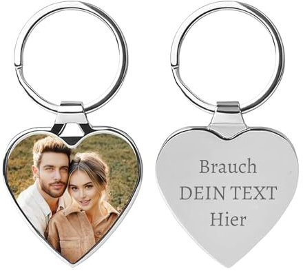 KBPTM Personalisierter Schlüsselanhänger mit Foto Personalisiert Edelstahl Schlüsselanhänger Bild Individuelles Fotogeschenk für Männer Frauen