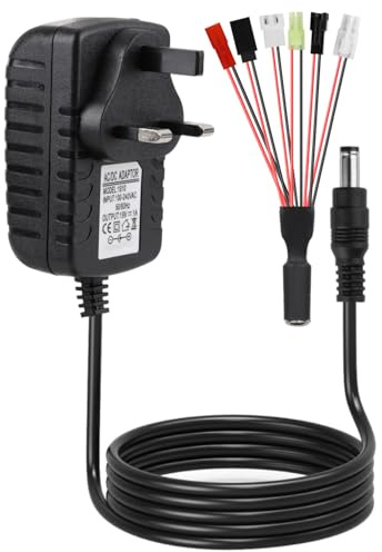 NIMH Charger for 2-10s 2.4-12V NIMH/NICD Battery Packs RC Smart Charger | Rechargeable for RC Car/RC Boat/RC Aircraft/Drone/Airsoft, Compatible with Standard Tamiya/Mini Tamiya/SM 2P/JST/XH/Futaba