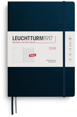 LEUCHTTURM1917 372648 veckokalender och anteckningsbok sammansättning (B5) 2026, Deep Sea, engelska