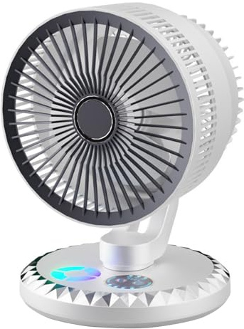 Ventilador de mesa portátil, ventilador personal recargable con batería de 48 horas, 3 velocidades, oscilación de 120°, carga USB-C, compacto y ligero para el hogar, viajes y uso al aire libre (negro