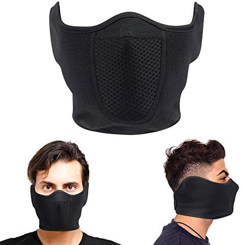 Oscenny Balaclava Half Face Mask Ski Mask Adjustable Hook and Loop Fasteners Windproof for Men Women Bike Motorbike Neck Warmers Winter Sports(Half-face)