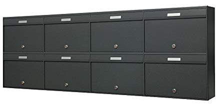 Cassette Postali Condominiali per Esterno P6 da 8 posti in Alluminio e Acciaio Inox