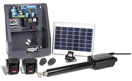 USAutomatic Sentry 120320 300S Single Gate Operator Solar and AC Charging Options Included with Photo Eye, Black/Grey