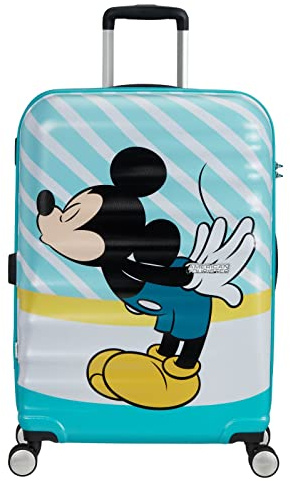 American Tourister Wavebreaker Disney - Spinner M, Kindergepäck, 67 cm, 64 L, Mehrfarbig (Mickey Blue Kiss)