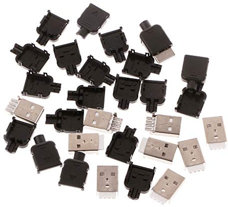 NOWON 10 Ensembles de Type A USB 4 Broches Prise mâle kit connecteur Prise terminaison Coque en Plastique