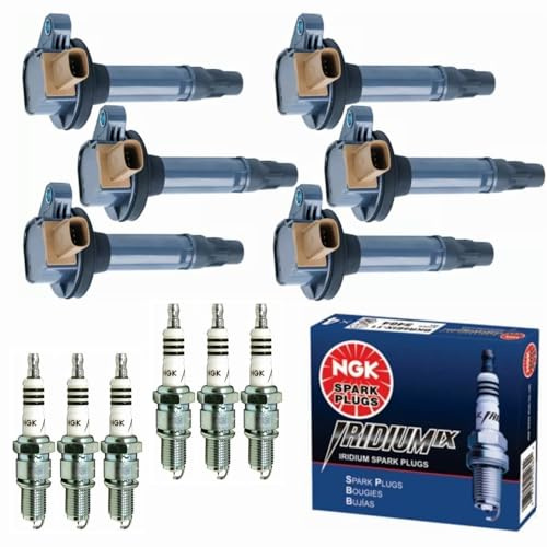 Yoshi Motors DG549 UF646 Ignition Coil Packs & NGK Iridium Spark Plugs Compatible With Ecoboost Ford F150 F-150 Explorer Expedition Navigator 3.5 3.5L V6 2011 2012 2013 2014 2015 2016 2017 Set of 6