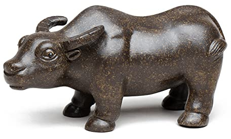 YQLKD Statue Sculptée Statue De Buffle en Céramique Ensemble De Thé De Sable Violet Statue D'Ornement De Buffle
