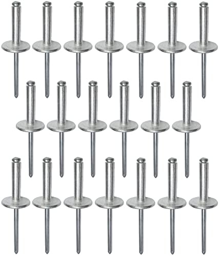 AERZETIX - C48269 - Satz von 20 Blindnieten blindniet Ø4.8x20mm mit großkopf 16mm - DIN 7337 C - popnieten - nieten mit bruchfest stange - aus aluminium stahl