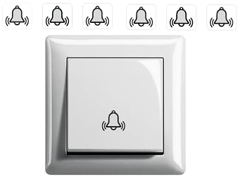 generisch 6 Stück Schalter Aufkleber Set Glocke Klingel Symbol Schalteraufkleber Schalter Sticker (R23/8) (10 mm)