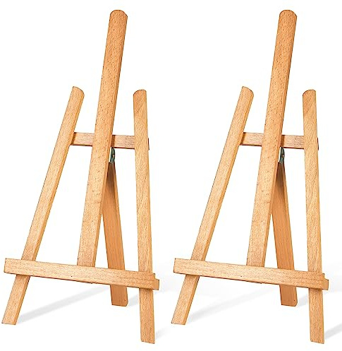 STARHOO 16 Inch Tabletop Easel Stand for Painting Canvas Table Top Easels for Display Wooden Small Easels Portable Photo Picture Sign Holder (2 Pack)