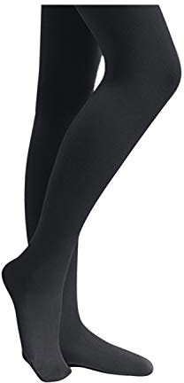 Stelle Girls' Ultra Soft Pro Dance Tight/Ballet Footed Tight(Toddler/Little Kid/Big Kid),BK,XL Black