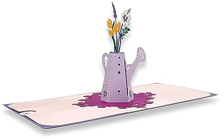paperdora® 3D Pop-Up-Karte „Blumen“ mit Umschlag und Wachssiegel - Karte Glückwunschkarte Grußkarte Geschenkkarte Geschenk Gutschein