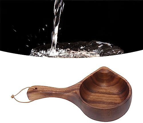 Uadme Bol à Soupe En Bois à Long Manche, Bol à Nouilles Ramen, Vaisselle Avec Bec Verseur Pour la Cuisine de la Maison