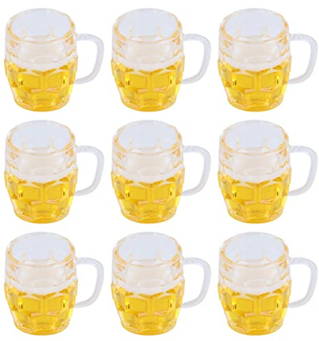Drfeify Mini Tasses à Bière pour Maison de Poupée, Modèle de Tasse à Bière en Résine, Modèle de Verre à Bière Réaliste pour Mini Accessoires Artisanaux de Bricolage, 20 Pièces