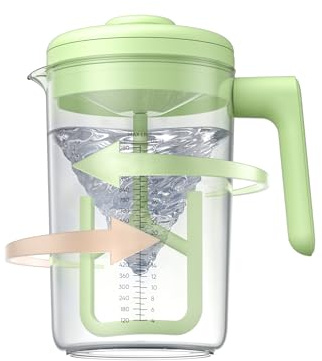 Electric Formula Pitcher, 36 oz Baby Formula Mixing Pitcher, Automatic Baby Formula Mixer, Bidirectional Stirring Breastmilk Pitcher, Locking Lid Smooth Formula Maker Milk Storage for Fridge（Green)